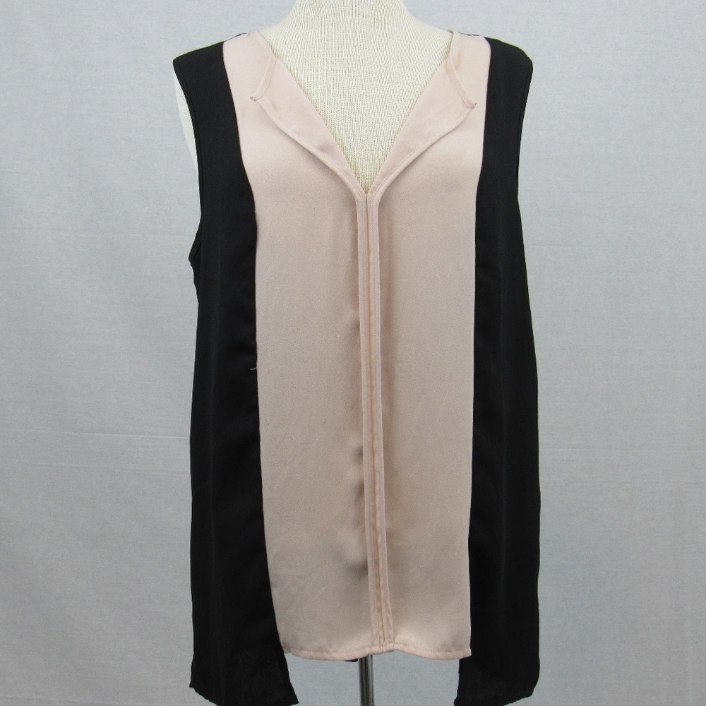 Mossimo Black and Pink Sleeveless Blouse